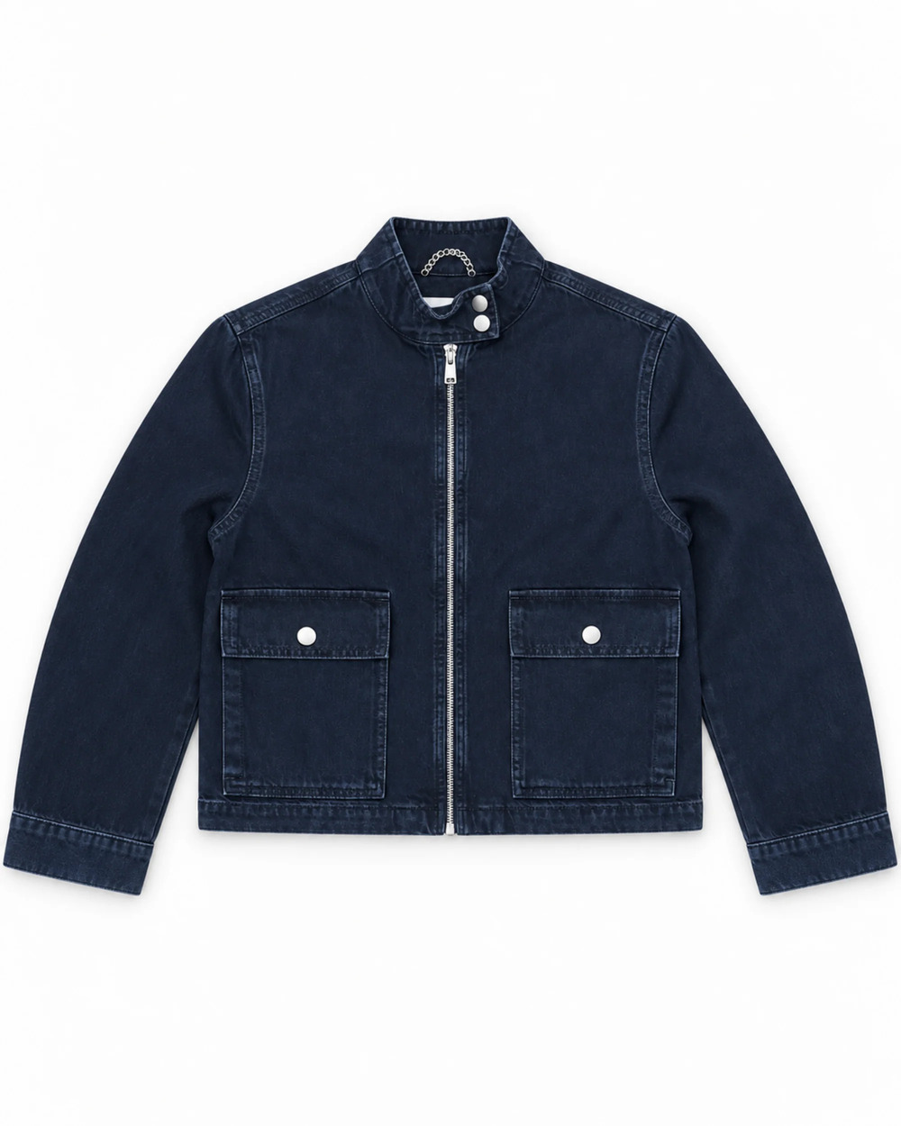 NWT Aligne Brody Funnel Neck Denim Jacket in Black